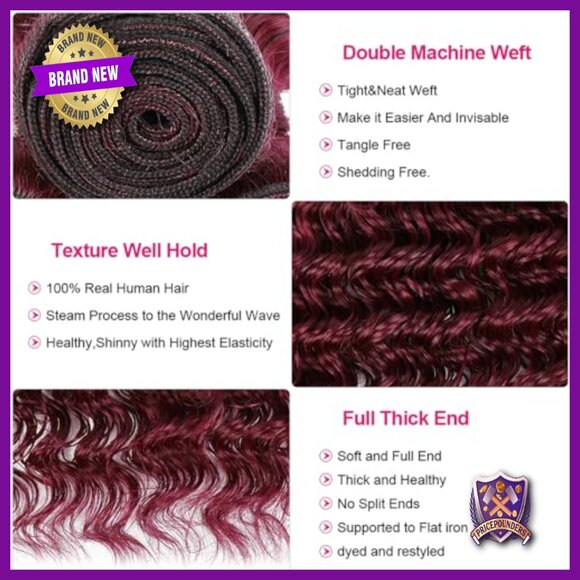 Human Hair Extensions 24-28 Inch Deep Wave Bundles Unprocessed Brazilian Virgin main image 5